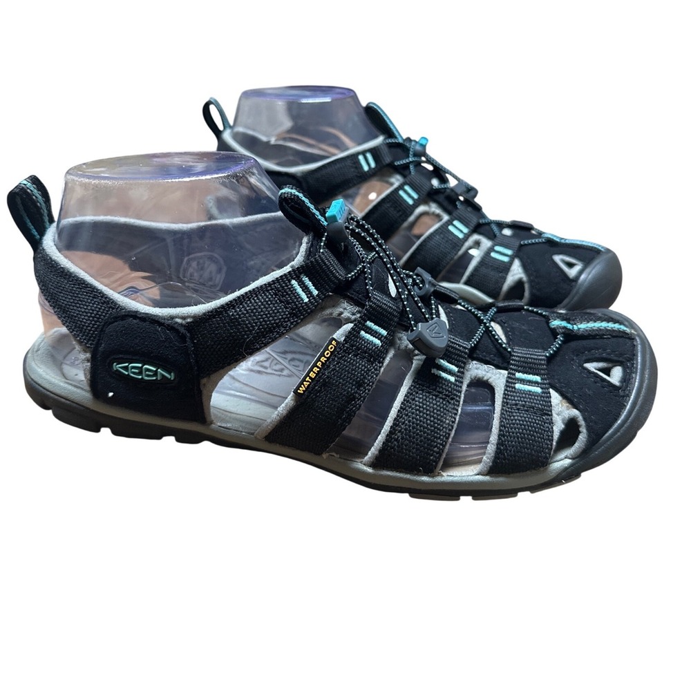 Keen Whisper Waterproof Sport Sandals Black Blue Womens Size 8.5 1016298